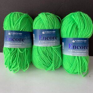 This lot of Plymouth Yarn Encore Neon Green #477
